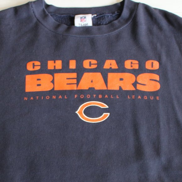 Chicago Bears Navy and Orange NFL Crewneck Sweatshirt - Picture 2 of 5